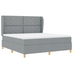 lit box spring vidaXL avec matelas gris clair 180x200 cm en tissu