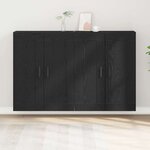 vidaXL Meuble mural Montage mural 2 Pièces Chêne noir 160 x 34 x 90 cm