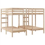 vidaXL Lit superposé triple 140x200/70x140 cm bois de pin massif
