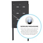 Bloc collectif Leabox  2x4  grade 3  simple face  Extérieur  fixation sur pieds à sceller   gris anthracite RAL 7016 finition brillante