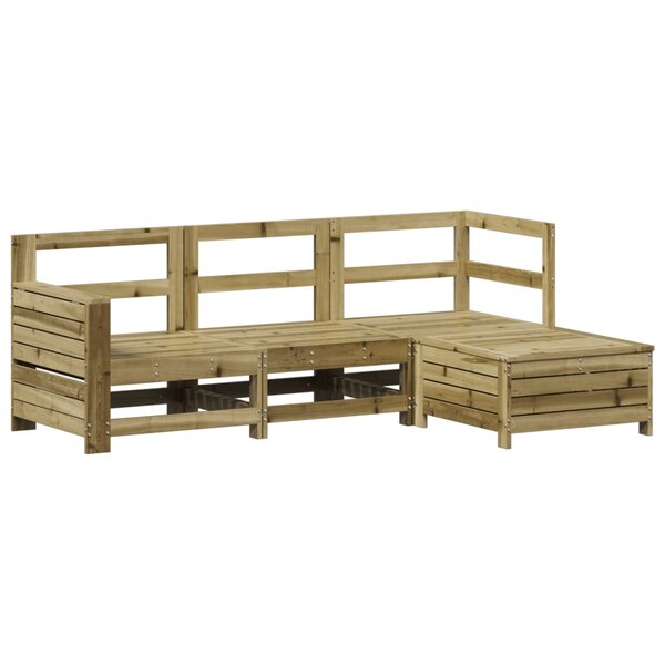 vidaXL Salon de jardin 4 Pièces bois de pin imprégné
