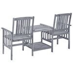 vidaXL Chaises de jardin avec table à thé 159x61x92 cm bois d'acacia