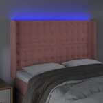 vidaXL Tête de lit à LED Rose 147x16x118/128 cm Velours