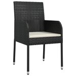 vidaXL Set de salle à manger de jardin 9 pièces avec coussins Noir Poly Rattan