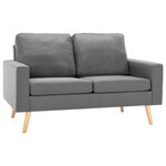 vidaXL Ensemble de canapés 2 Pièces Tissu Gris clair