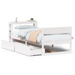 vidaXL Cadre de lit sans matelas blanc 90x190 cm bois de pin massif