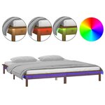 vidaXL Cadre de lit à LED sans matelas 160x200 cm bois massif