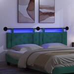 vidaXL Tête de lit suspendue Avec lumière LED Turquoise Velours