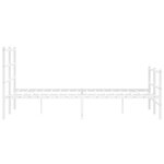 vidaXL Cadre de lit métal sans matelas et pied de lit blanc 120x190 cm
