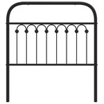 vidaXL Tête de lit métal noir 90 cm