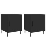 vidaXL Tables de chevet 2 Pièces noir 40x40x50 cm bois d’ingénierie