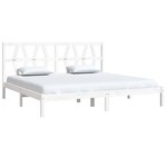 vidaXL Cadre de lit sans matelas blanc bois massif 200x200 cm
