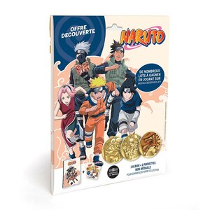 Naruto - kit découverte: album collector + 2 mini-médailles aléatoires