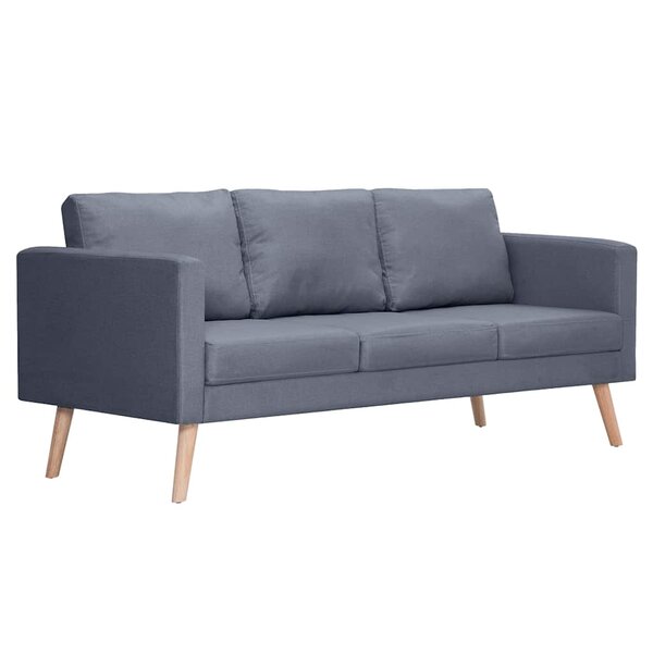 vidaXL Canapé à 3 places Tissu Gris foncé