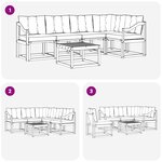 vidaXL Ensemble de canapés d'extérieur 6 pc Blanc et crème