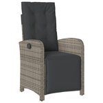 vidaXL Ensemble à manger de jardin et coussins 7 Pièces gris rotin