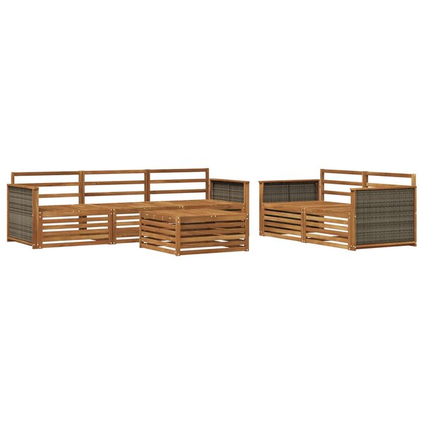 vidaXL Ensemble de canapés d'extérieur 6 pc Naturel