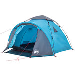 vidaXL Tente de camping à dôme 3 personnes bleu libération rapide