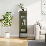 vidaXL Buffet haut vert olive 36x39x123 cm acier laminé à froid