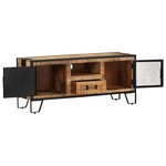 vidaXL Meuble TV 110x31x46 cm Bois de manguier brut