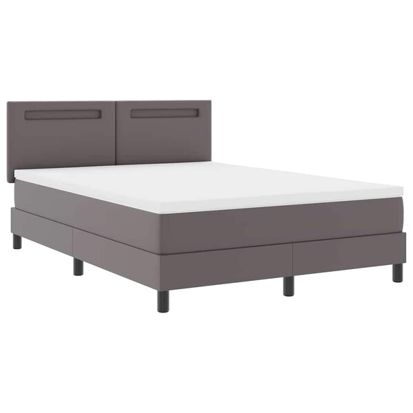 vidaXL Cadre de lit avec matelas Gris 160 x 200 cm Faux cuir