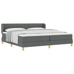vidaXL Lit à ressorts avec matelas Gris foncé 200 x 200 cm tissu