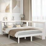 vidaXL Lit bibliothèque sans matelas blanc 120x200 cm bois pin massif
