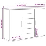 vidaXL Buffet chêne artisanal 90x29 5x65 cm bois d'ingénierie