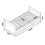 Lit Eli gigogne 3 tiroirs blanc + matelas