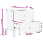 vidaXL Tables de chevet 2 Pièces 40x33x46 cm Bois de manguier solide