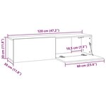 vidaXL Armoire murale TV Chêne fumé 120x30x30 cm Bois d'ingénierie
