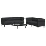 vidaXL Ensemble de canapés 2 Pièces noir tissu