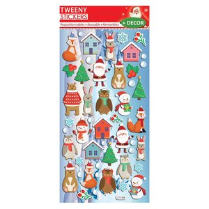 Scène à décorer - Autocollants mousse 3D Animaux de Noël