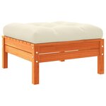 vidaXL Salon de jardin 9 Pièces avec coussins marron cire bois pin massif