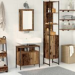 vidaXL Ensemble de mobilier de salle de bain 3 Pièces Bois ancien