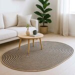 vidaXL Tapis Naturel et Noir 122 x 183 cm Jute