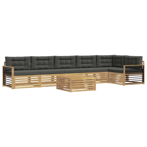 vidaXL Ensemble de canapés d'extérieur 7 pc Blanc et anthracite
