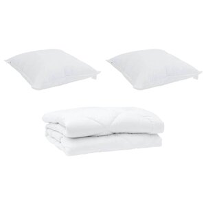 vidaXL Couette avec oreiller 3 Pièces Blanc 260 x 220 cm Microfibre
