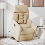 vidaXL Fauteuil inclinable crème tissu microfibre