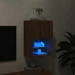 vidaXL Meuble TV avec lumières LED chêne marron 40 5x30x60 cm