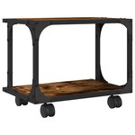 vidaXL Support d'imprimante à 2 niveaux chêne fumé 41x28x33 5 cm