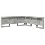 vidaXL Tête de lit de rangement Gris béton 200 cm Bois d'ingénierie