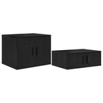 vidaXL Lit de rangement Noir Chêne 90x190 cm