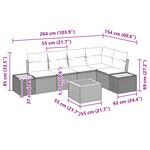 vidaXL Ensemble de canapé de jardin en 6 pièces avec coussins Beige Poly Rotin Acacia