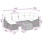 vidaXL Ensemble de canapé de jardin 7 Pièces gris et bleu marine