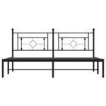 vidaXL Cadre de lit métal sans matelas avec tête de lit noir 183x213cm