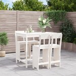 vidaXL Ensemble de bar de jardin 5 Pièces blanc bois massif de pin
