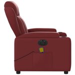 vidaXL Fauteuil de massage inclinable électrique rouge bordeaux