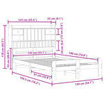 vidaXL Lit bibliothèque sans matelas cire marron 135x190 cm pin massif
