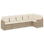 vidaXL Salon de jardin avec coussins 6 Pièces beige résine tressée